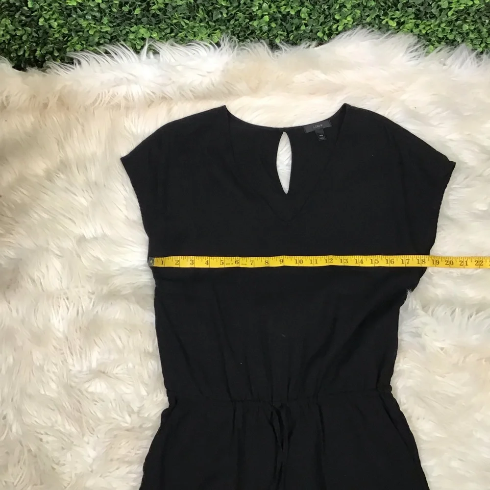 J. Crew Black V-Neck linen blend romper‎